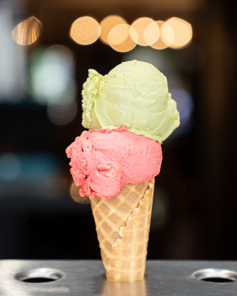 Eis in der Waffel